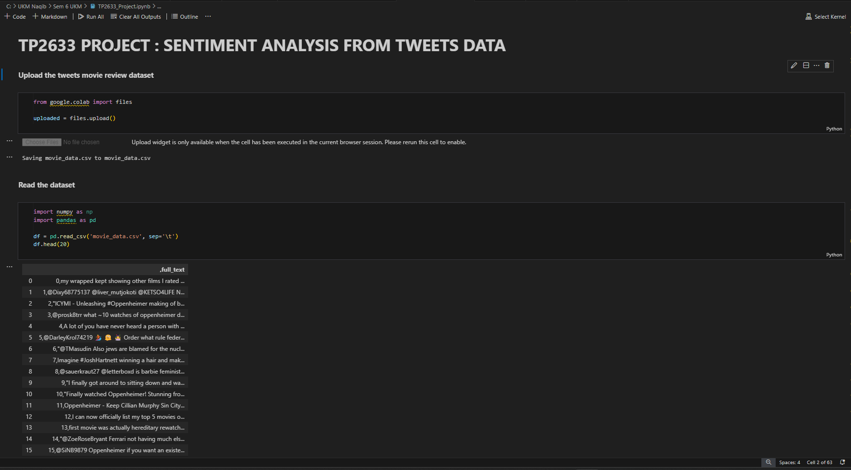 Sentiment analysis — model comparison