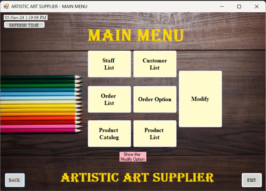 Desktop app orders form