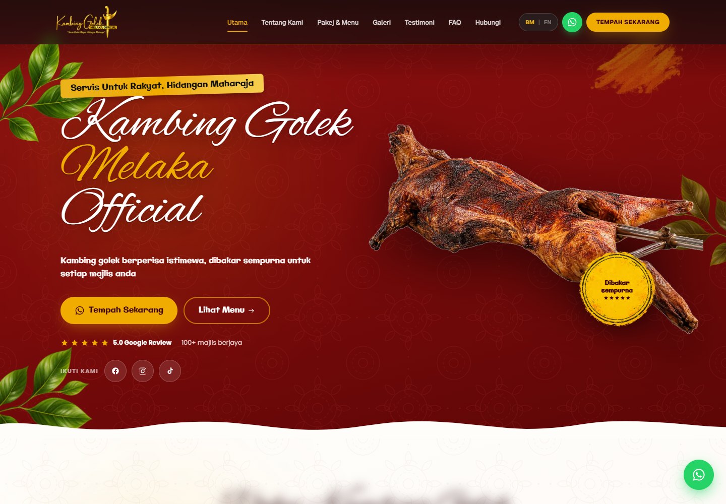Kambing Golek Melaka Official website UI