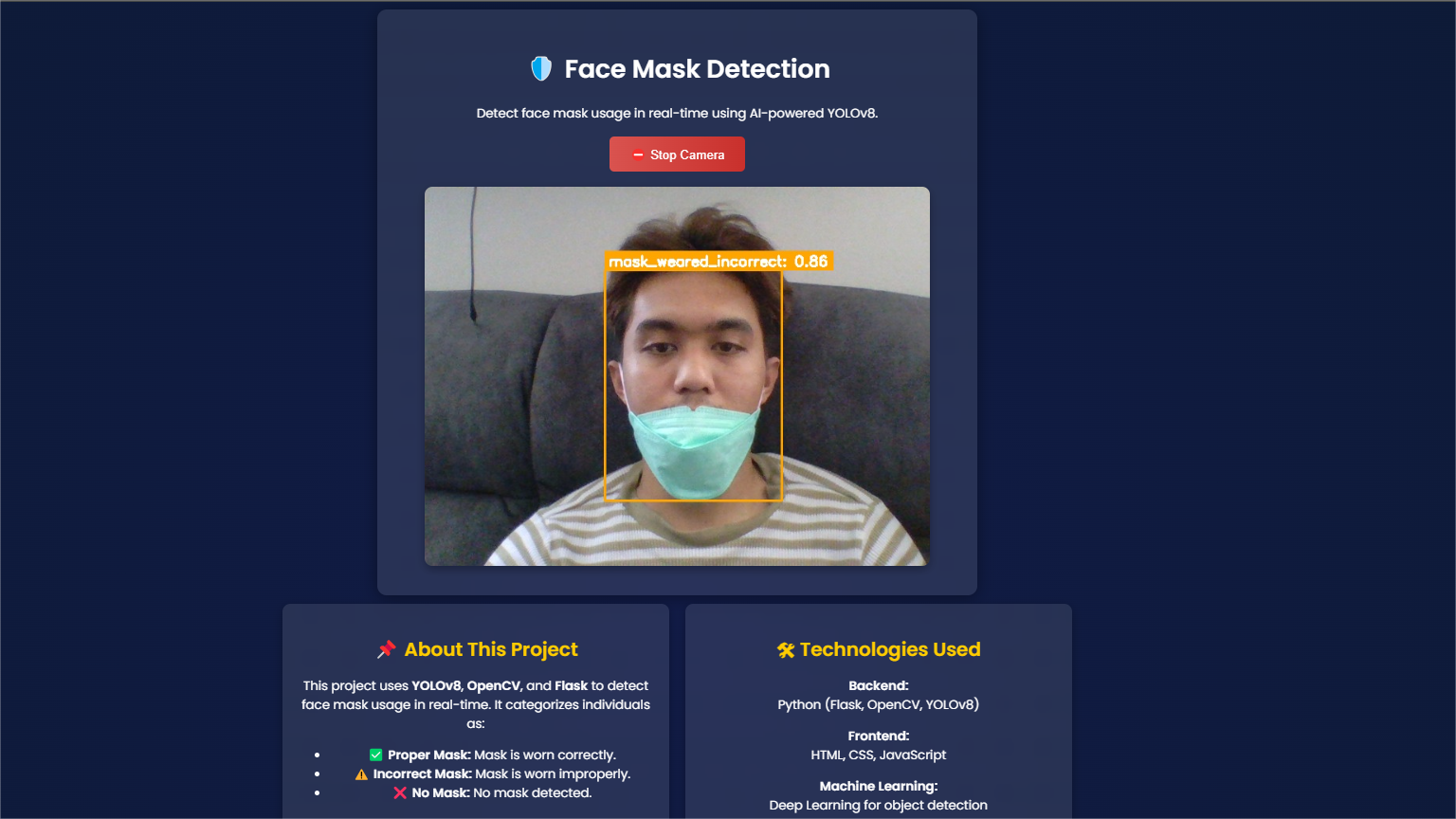 YOLO Face Mask Detection - UI 4